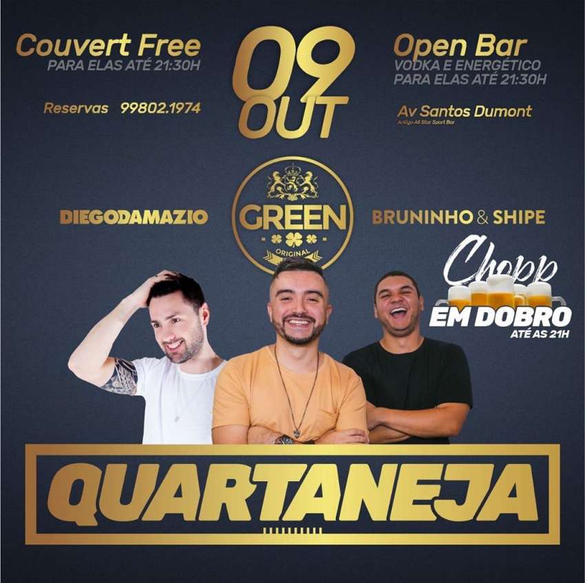 Quartaneja | Green Original Pub | OndeTemBalada.com Quartaneja | Green Original Pub | OndeTemBalada.com