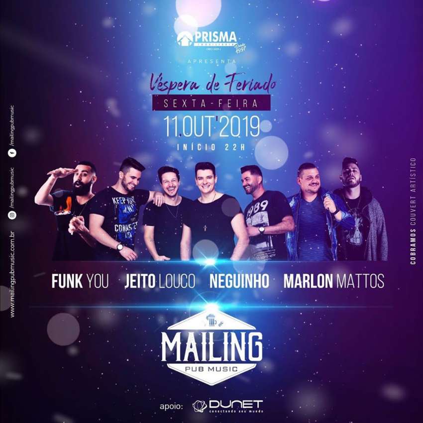 Sexta no Mailing | Mailing Pub Music | OndeTemBalada.com Sexta no Mailing | Mailing Pub Music | OndeTemBalada.com