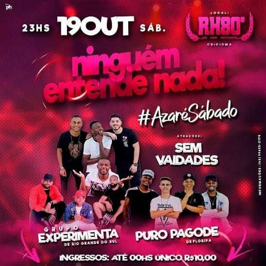 Ninguém Entende Nada | RH80' Bar | OndeTemBalada.com Ninguém Entende Nada | RH80' Bar | OndeTemBalada.com
