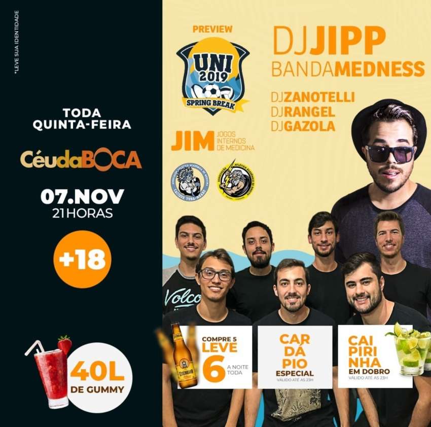 Preview UNI 2019 Spring Break | Céu da Boca | OndeTemBalada.com Preview UNI 2019 Spring Break | Céu da Boca | OndeTemBalada.com