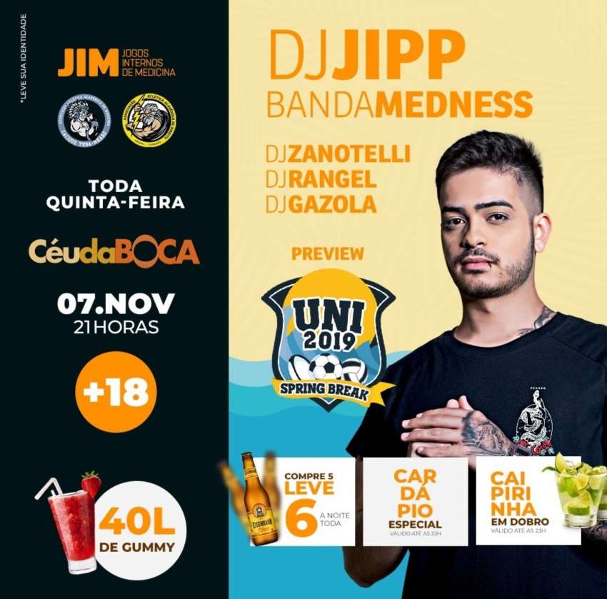 Preview UNI 2019 Spring Break | Céu da Boca | OndeTemBalada.com Preview UNI 2019 Spring Break | Céu da Boca | OndeTemBalada.com