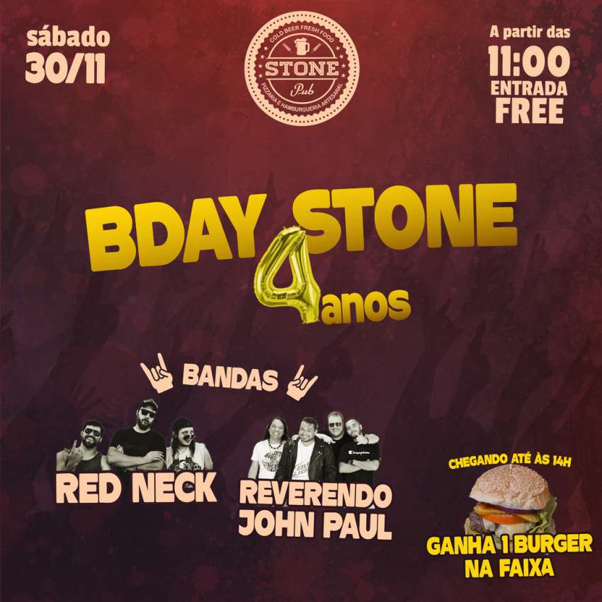Bday Stone | Stone Pub | OndeTemBalada.com Bday Stone | Stone Pub | OndeTemBalada.com