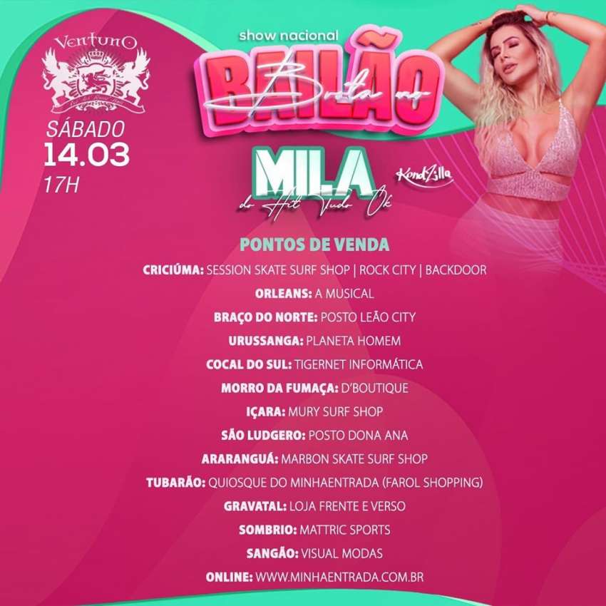 Brota no Bailão | Mila | Ventuno Pub | OndeTemBalada.com Brota no Bailão | Mila | Ventuno Pub | OndeTemBalada.com