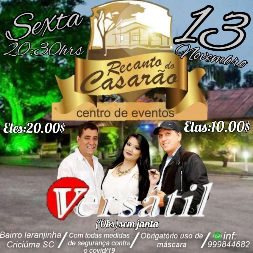 Banda Versátil | Recanto do Casarão | OndeTemBalada.com Banda Versátil | Recanto do Casarão | OndeTemBalada.com