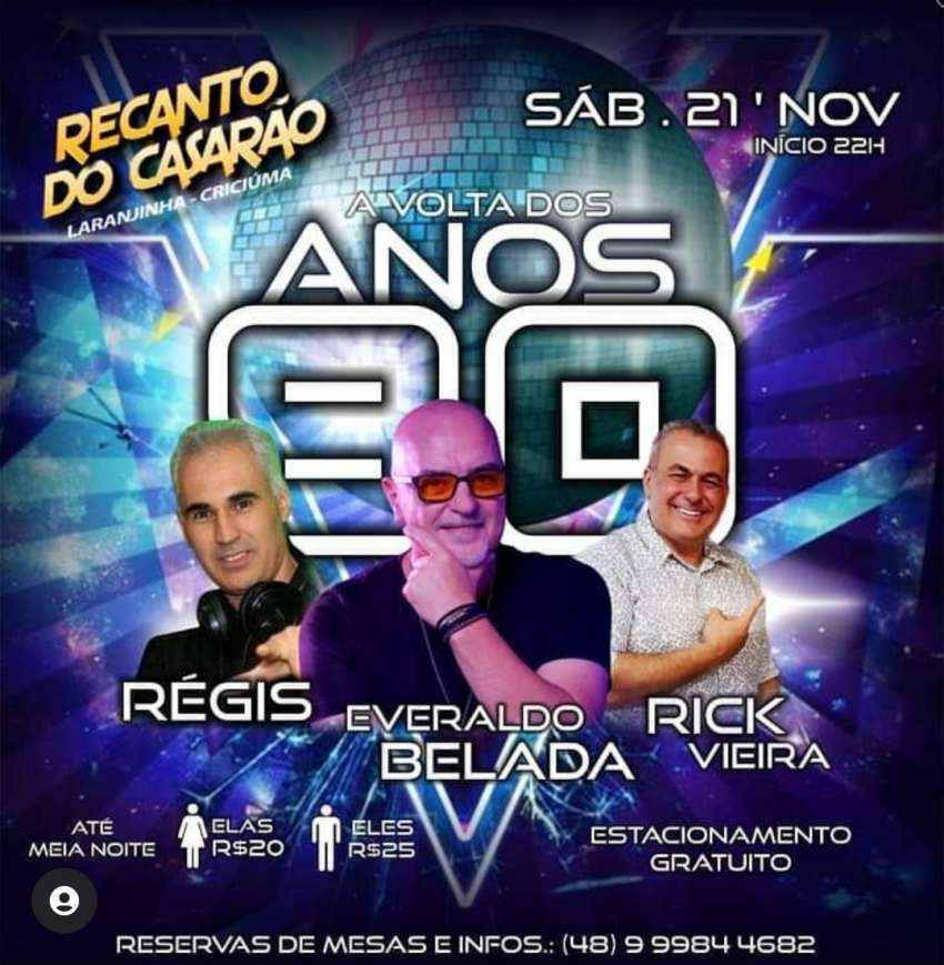 Anos 80 | Recanto do Casarão | OndeTemBalada.com Anos 80 | Recanto do Casarão | OndeTemBalada.com