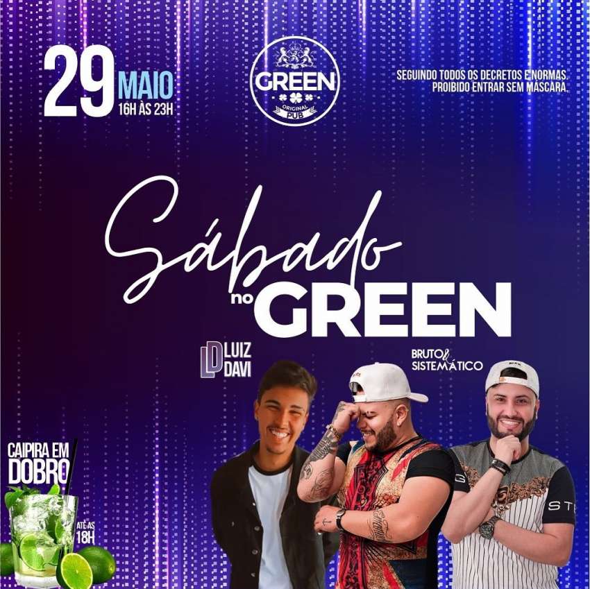 Sábado no Green | Green Original Pub | OndeTemBalada.com Sábado no Green | Green Original Pub | OndeTemBalada.com