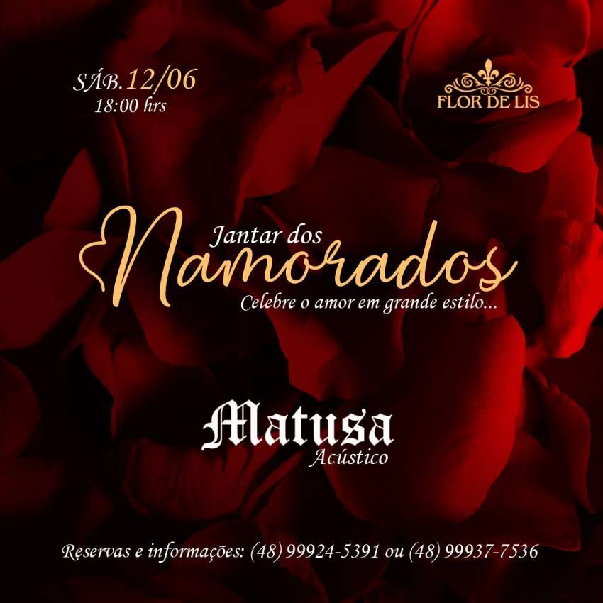 Jantar dos Namorados | Flor de Lis | OndeTemBalada.com Jantar dos Namorados | Flor de Lis | OndeTemBalada.com