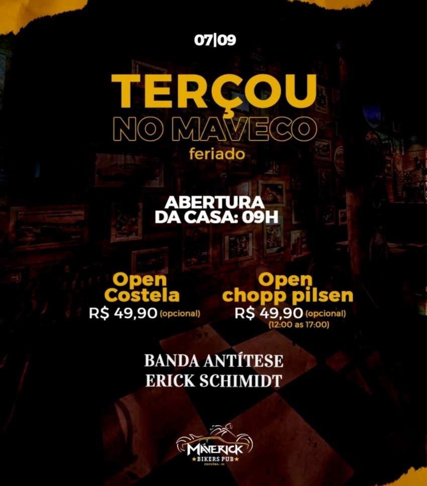 Terçou no Maveco | Maverick Bikers Pub | OndeTemBalada.com Terçou no Maveco | Maverick Bikers Pub | OndeTemBalada.com