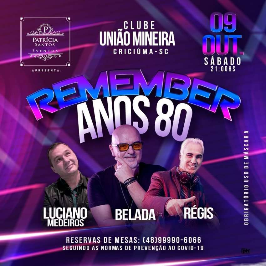 Remember Anos 80 | S.R. União Mineira | OndeTemBalada.com Remember Anos 80 | S.R. União Mineira | OndeTemBalada.com