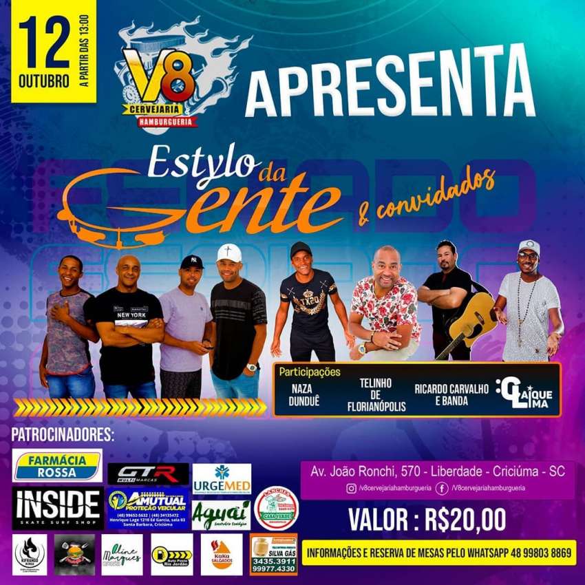 Estulo da Gente e Convidados | V8 Cervejaria e Hamburgueria | OndeTemBalada.com Estulo da Gente e Convidados | V8 Cervejaria e Hamburgueria | OndeTemBalada.com