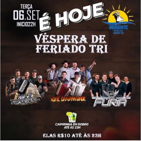 Véspera de Feriado Tri | Mirante Cenrro de Eventos | OndeTemBalada.com Véspera de Feriado Tri | Mirante Cenrro de Eventos | OndeTemBalada.com