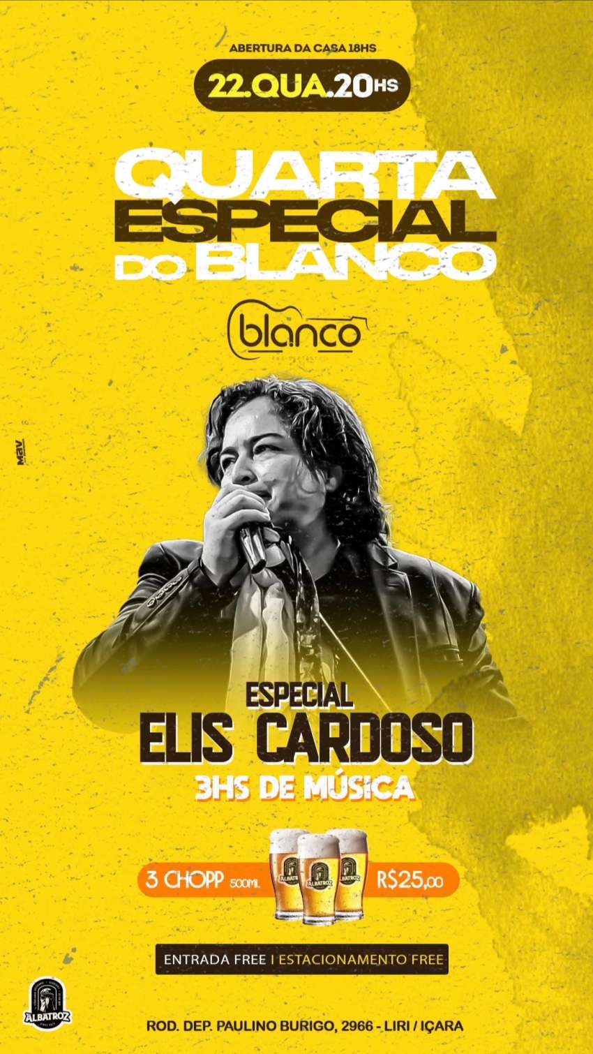 Quarta Especial | Blanco Pub | OndeTemBalada.com Quarta Especial | Blanco Pub | OndeTemBalada.com