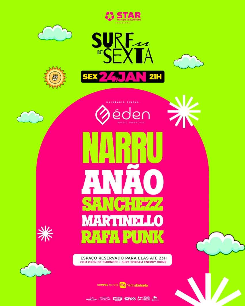 Surf de Sexta | Éden Music Paradise | OndeTemBalada.com