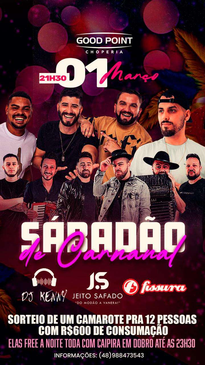 Sábadão de Carnaval  | Good Point Choperia | OndeTemBalada.com