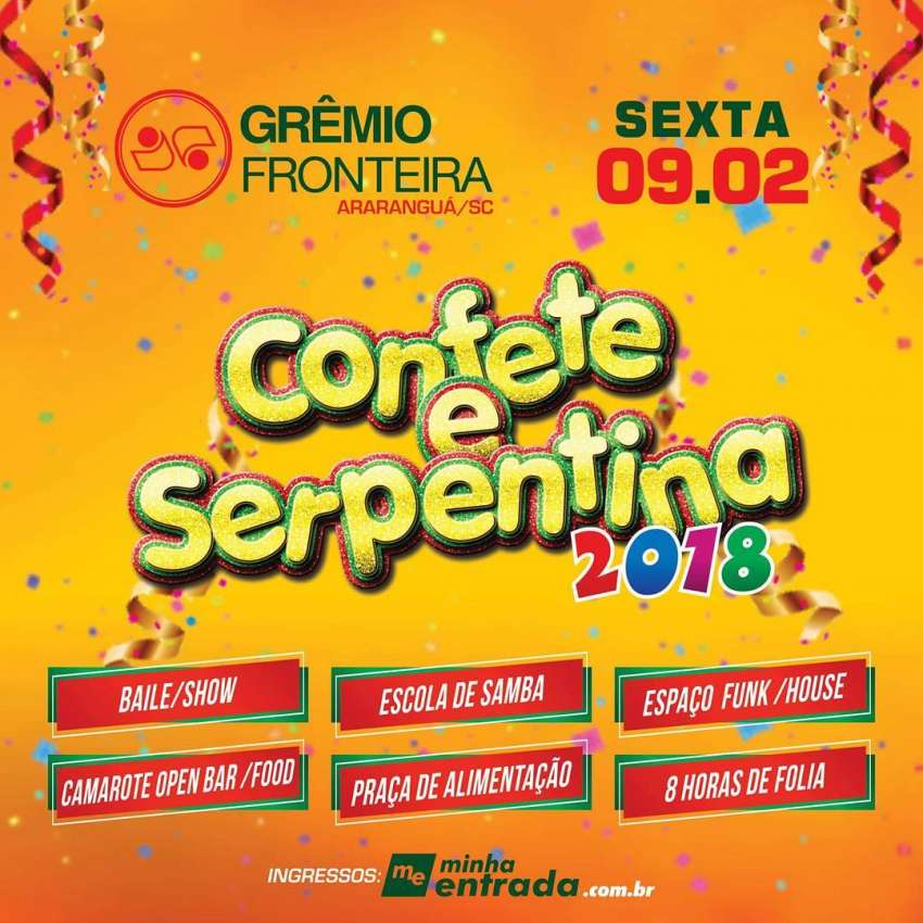 Ingressos para a Confete e Serpentina do Grêmio Fronteira já estão à venda