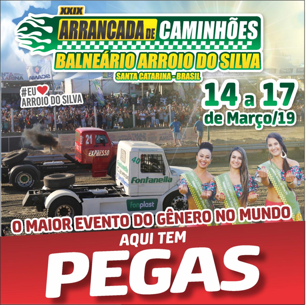 Arrancada de Caminhões acontece nos dias 14 a 17 de março em Arroio do Silva