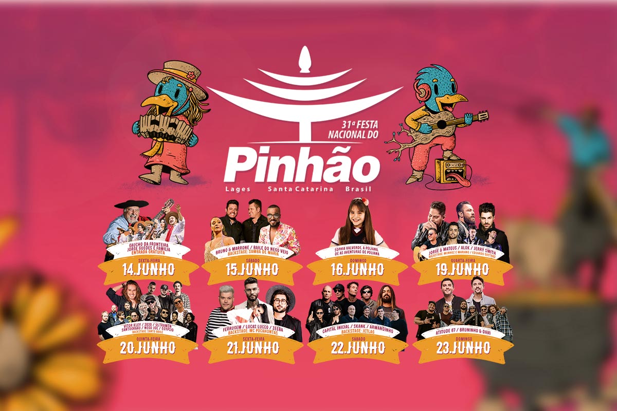 Mais de 20 shows nacionais na Festa do Pinhão 2019