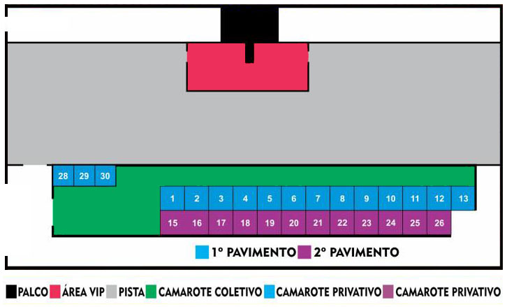 Mapa para o show - Jorge & Mateus no Cavera. 