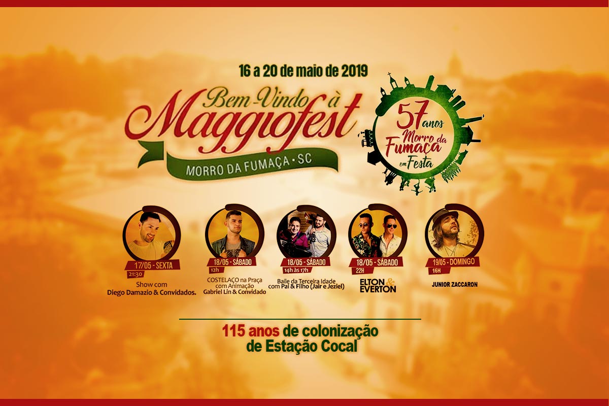 Programação da Maggiofest 2019 de Morro da Fumaça