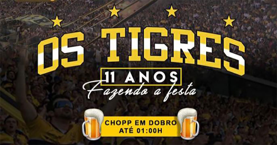 Torcida Os Tigres fará festa em comemoração aos 11 anos